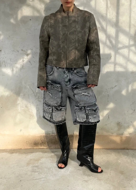 Denim jords pants grigio