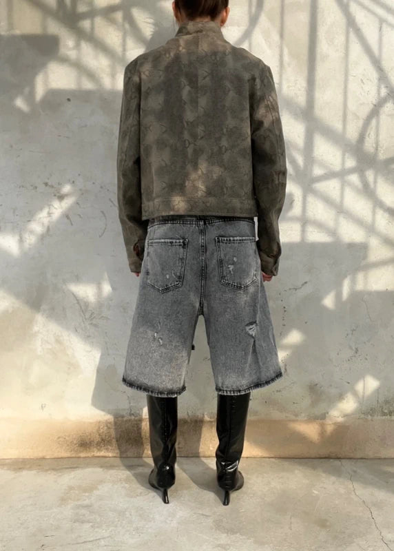 Denim jords pants grigio