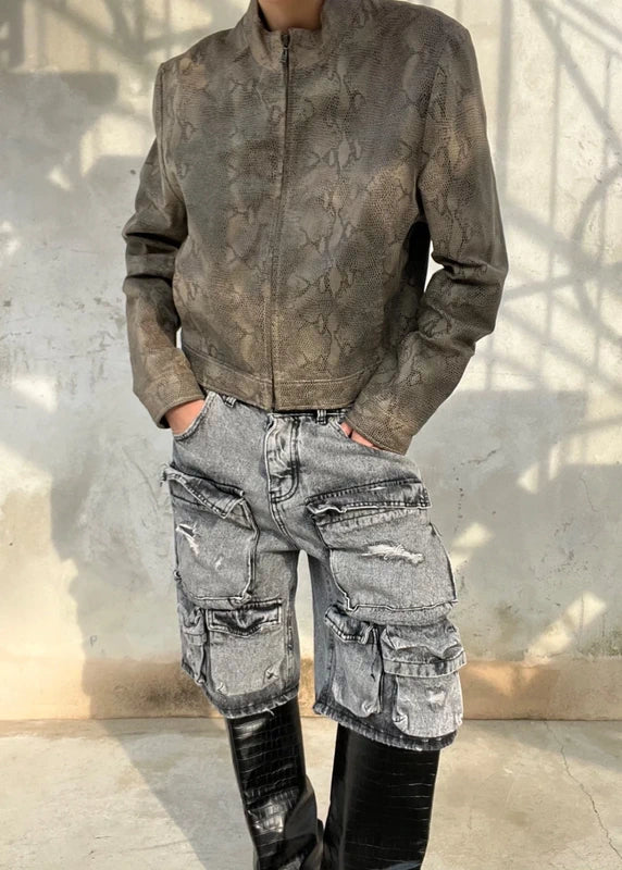 Denim jords pants grigio