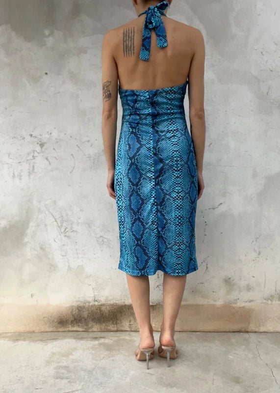 Halter dress pitonato