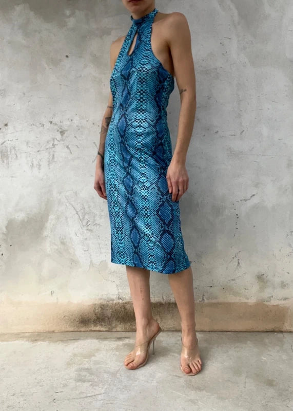 Halter dress pitonato