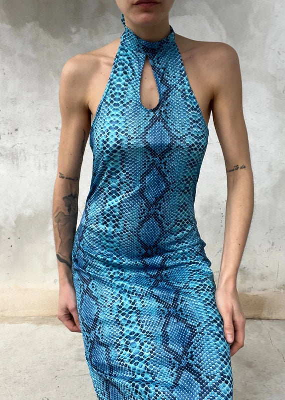 Halter dress pitonato