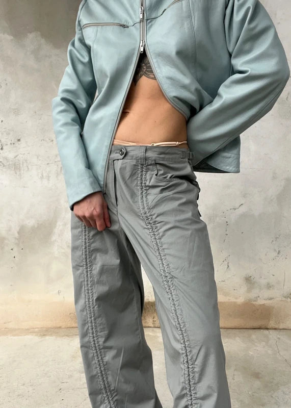 Pantalone grigio cotone cargo