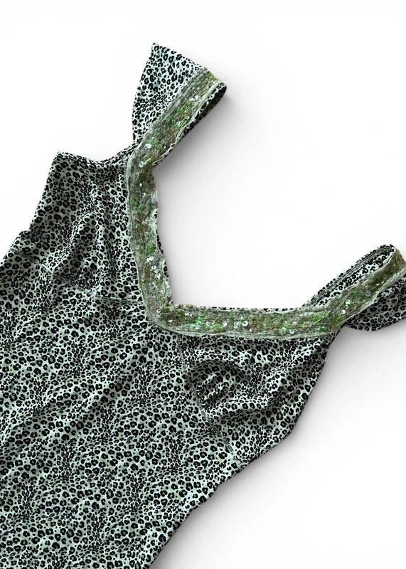 Mini abito leopardato con paillettes