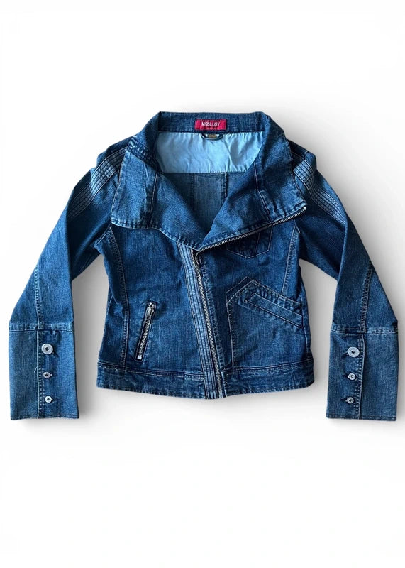 Giacca denim chiusura asimmetrica