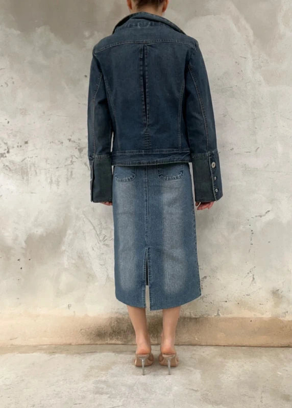 Giacca denim chiusura asimmetrica