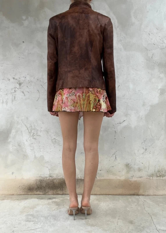 Giacca in vera pelle invecchiata