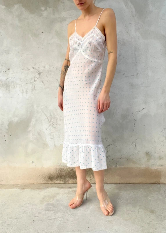 Lingerie Slip dress a pois