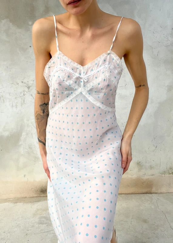 Lingerie Slip dress a pois