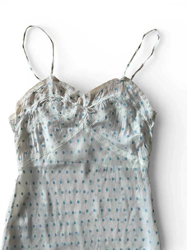 Lingerie Slip dress a pois
