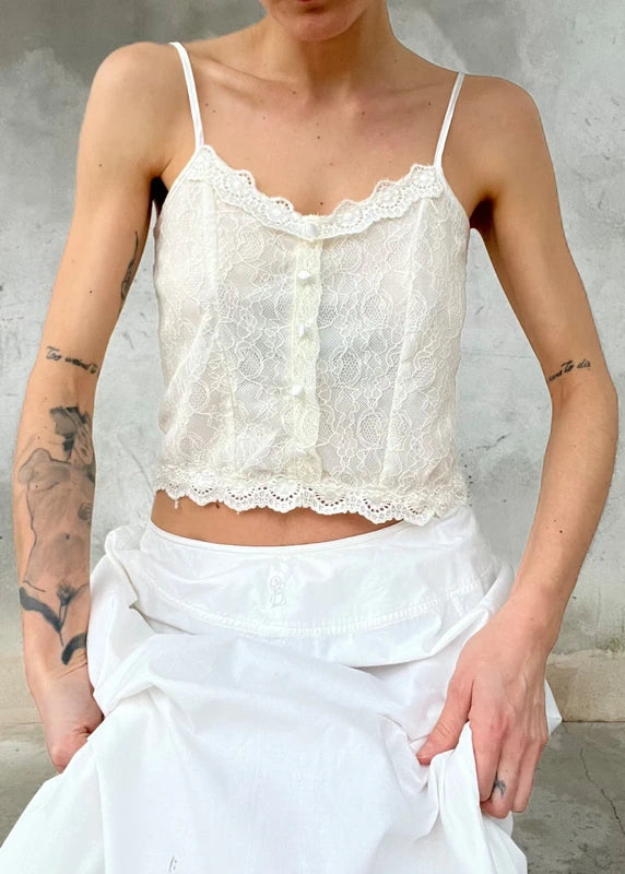 Top corto in pizzo