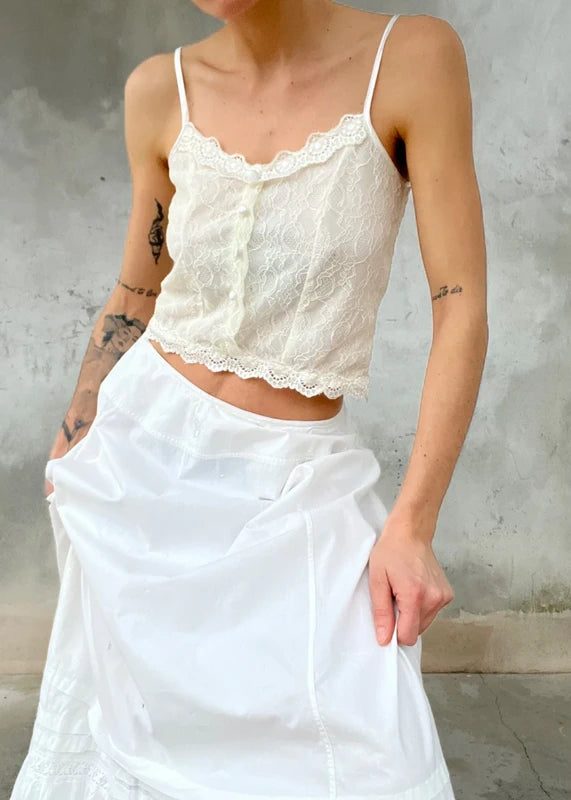 Top corto in pizzo