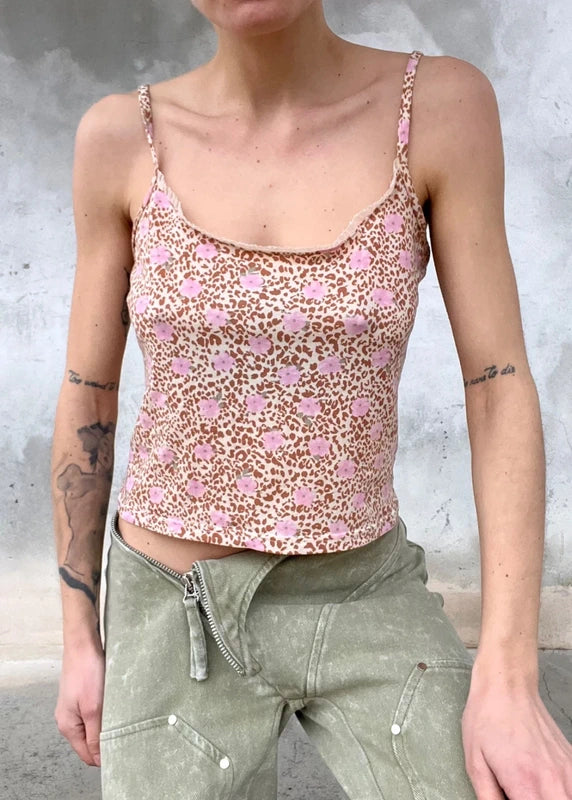Top leopardato rosa