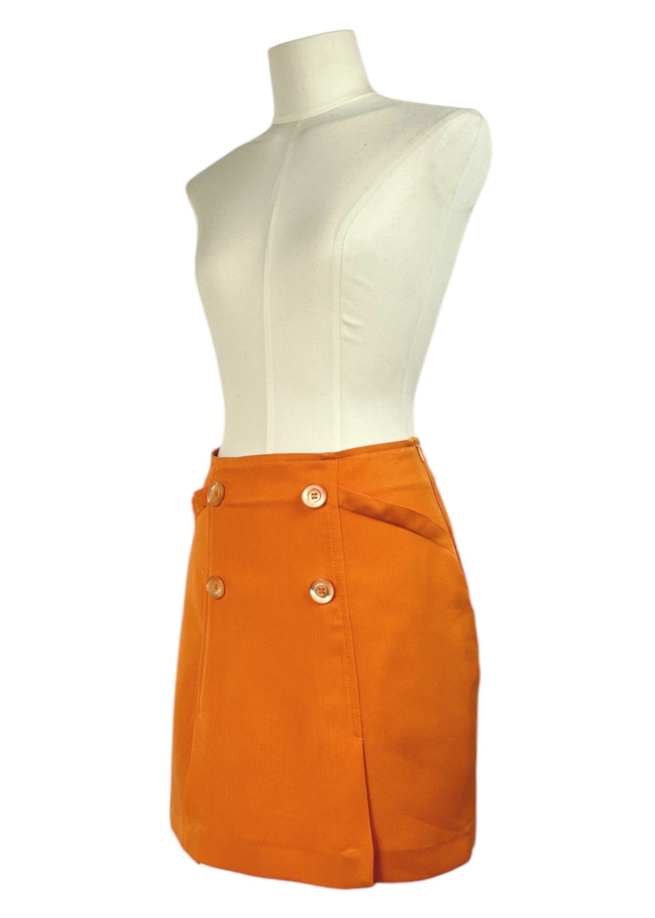 Minigonna vintage arancione a vita alta