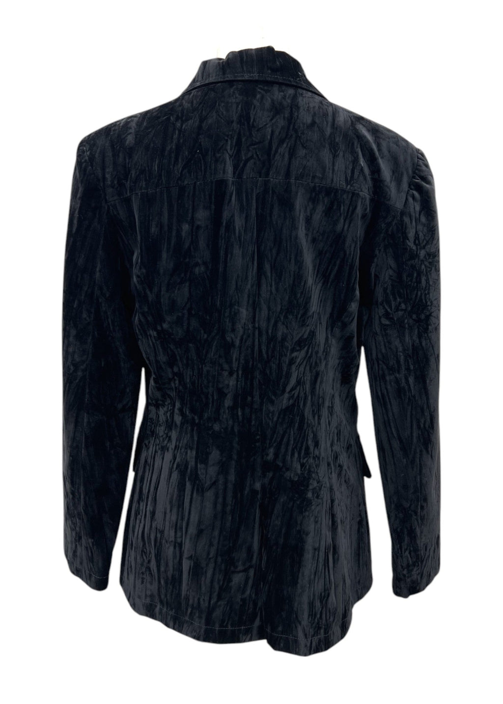 Giacca in velluto nero con effetto stropicciato