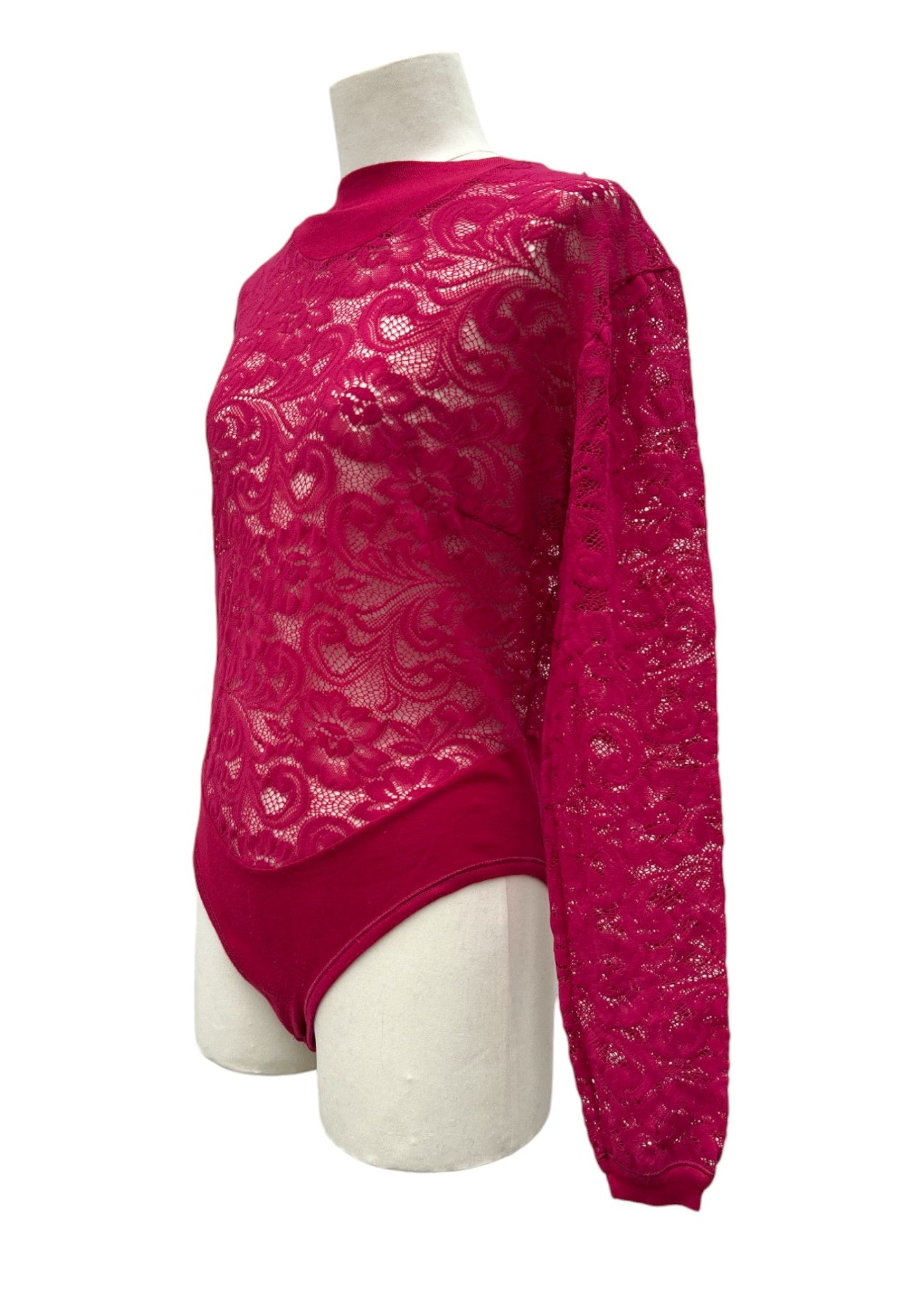 Top in pizzo rosa-fuxia