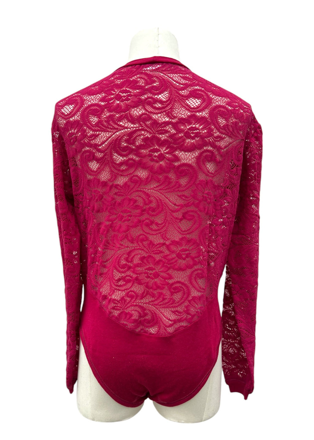 Top in pizzo rosa-fuxia
