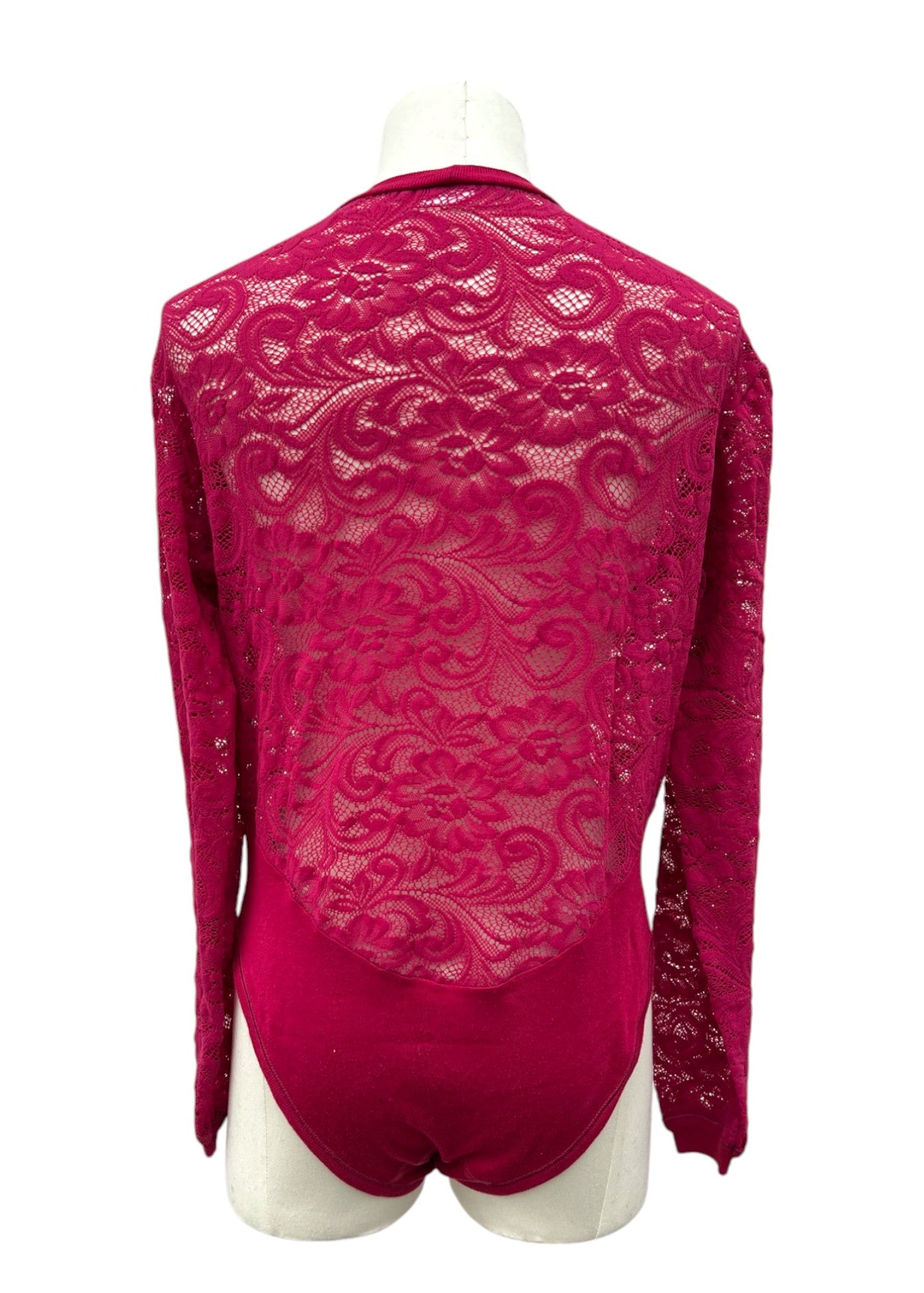 Top in pizzo rosa-fuxia