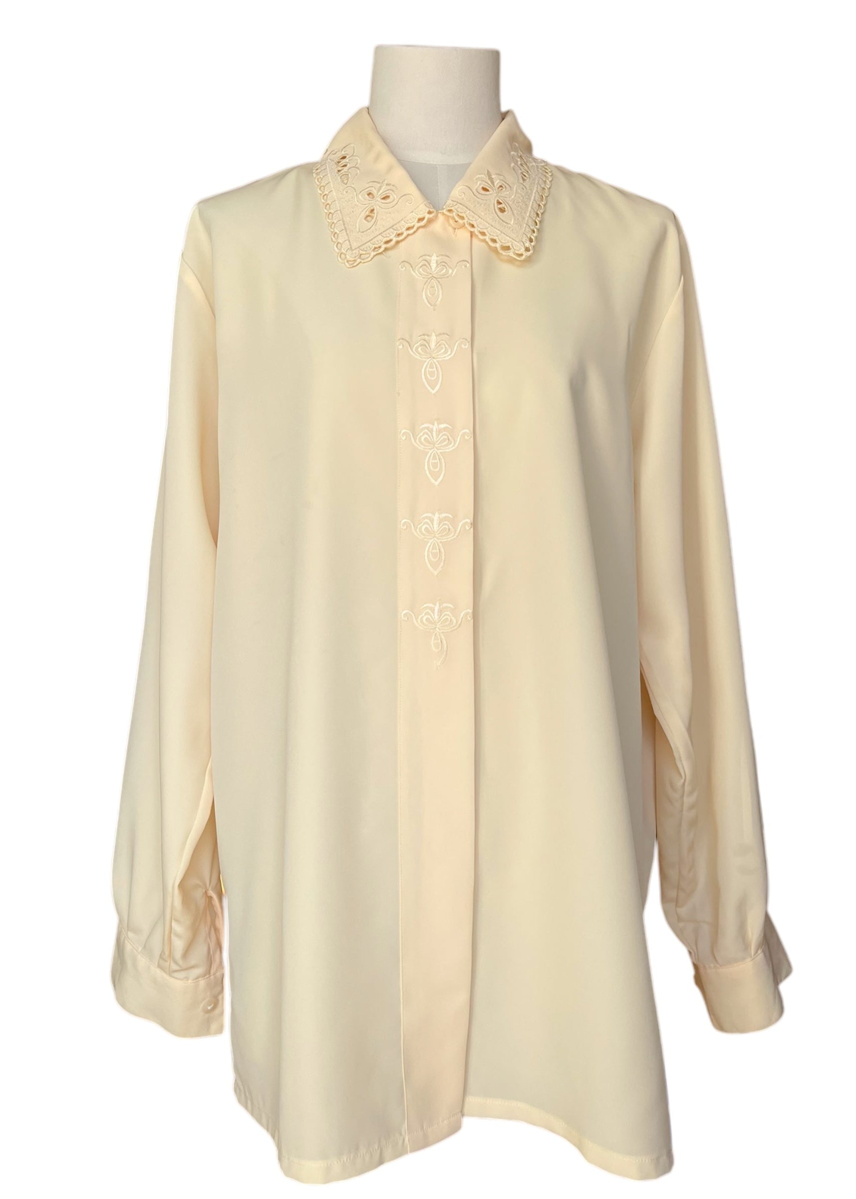 Camicia cinese gialla con ricamo