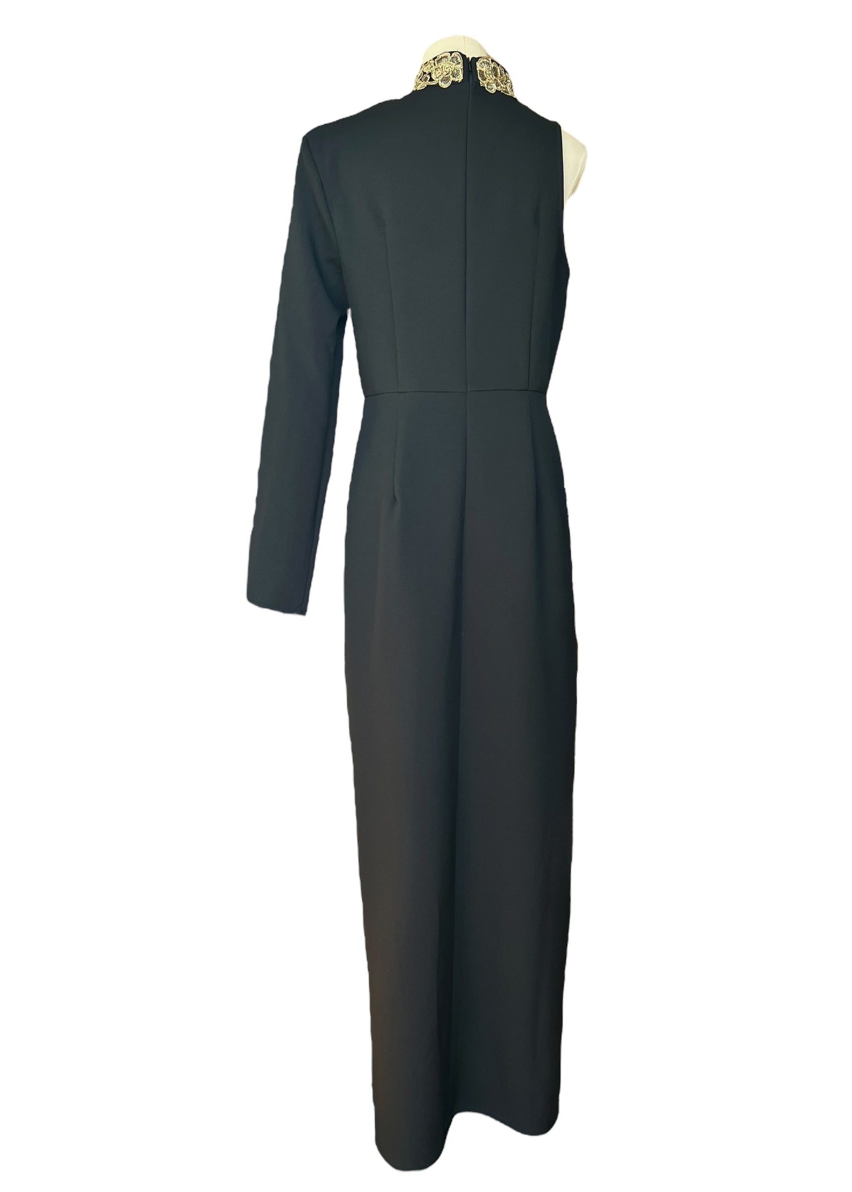 Abito da Sera Vintage Nero con Ricami Dorati