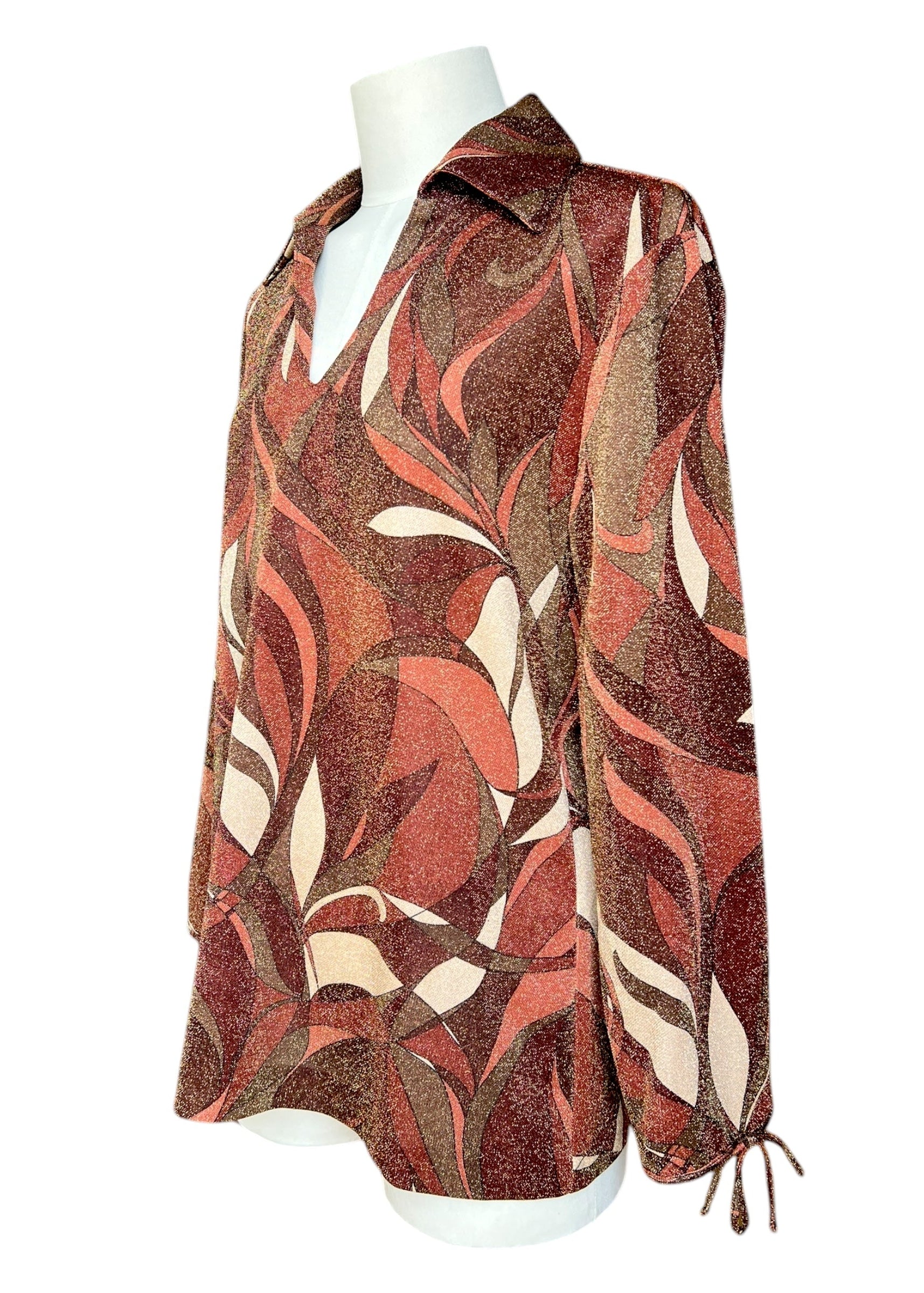 Maglia maniche lunghe con fantasia organica