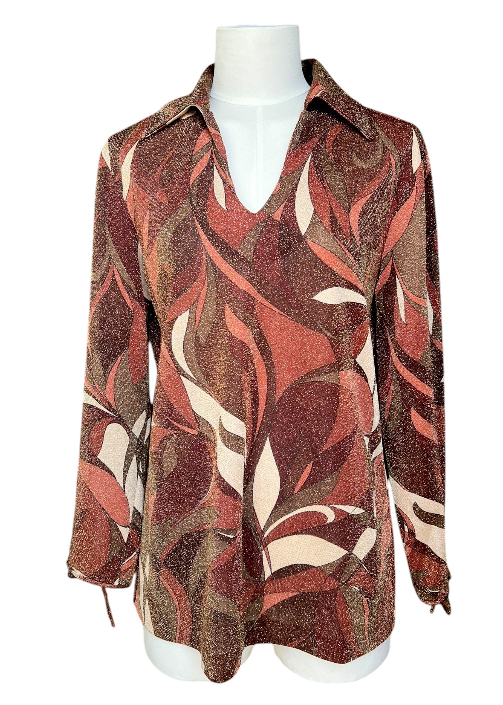 Maglia maniche lunghe con fantasia organica