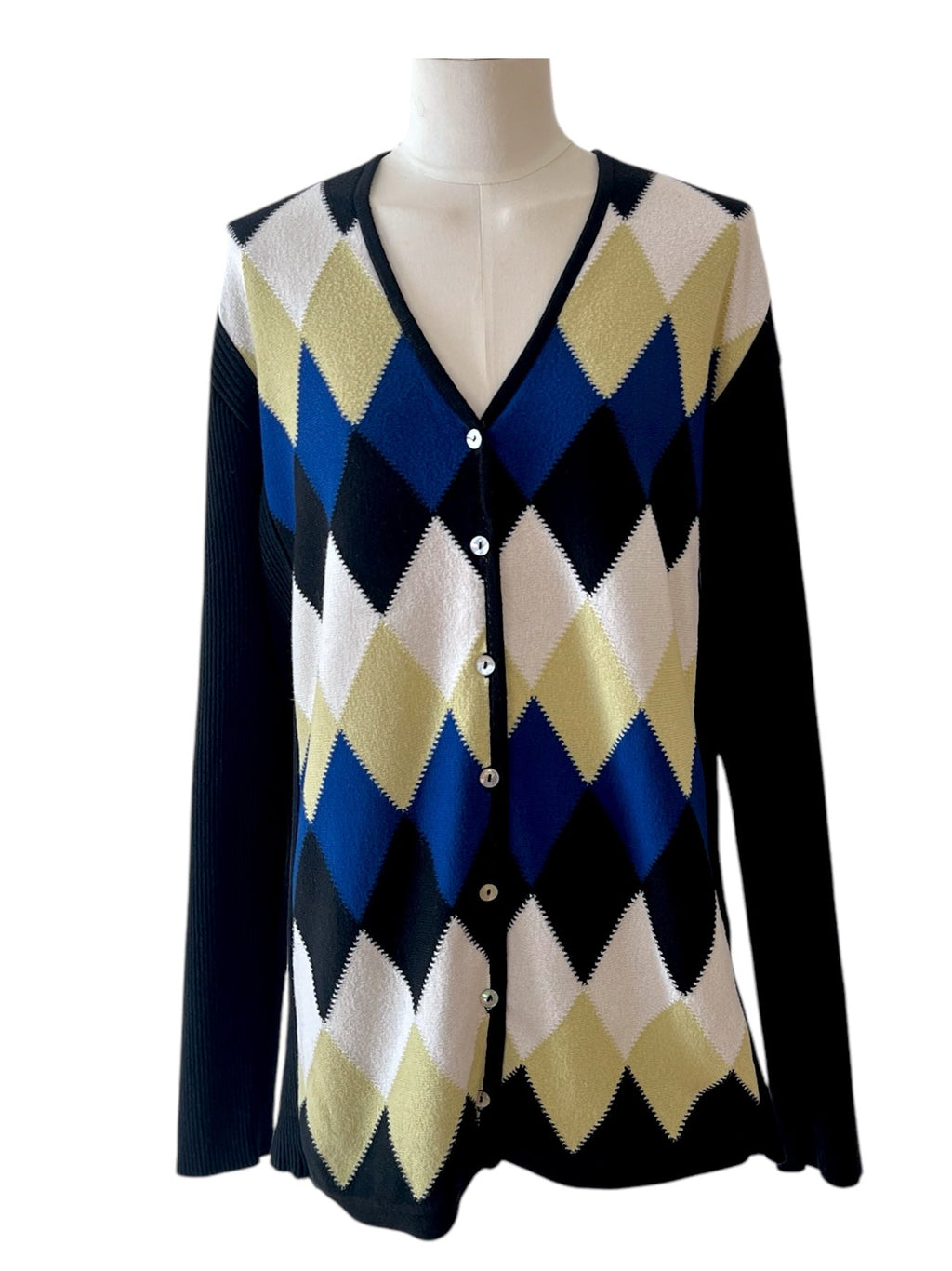 Cardigan con motivo a rombi