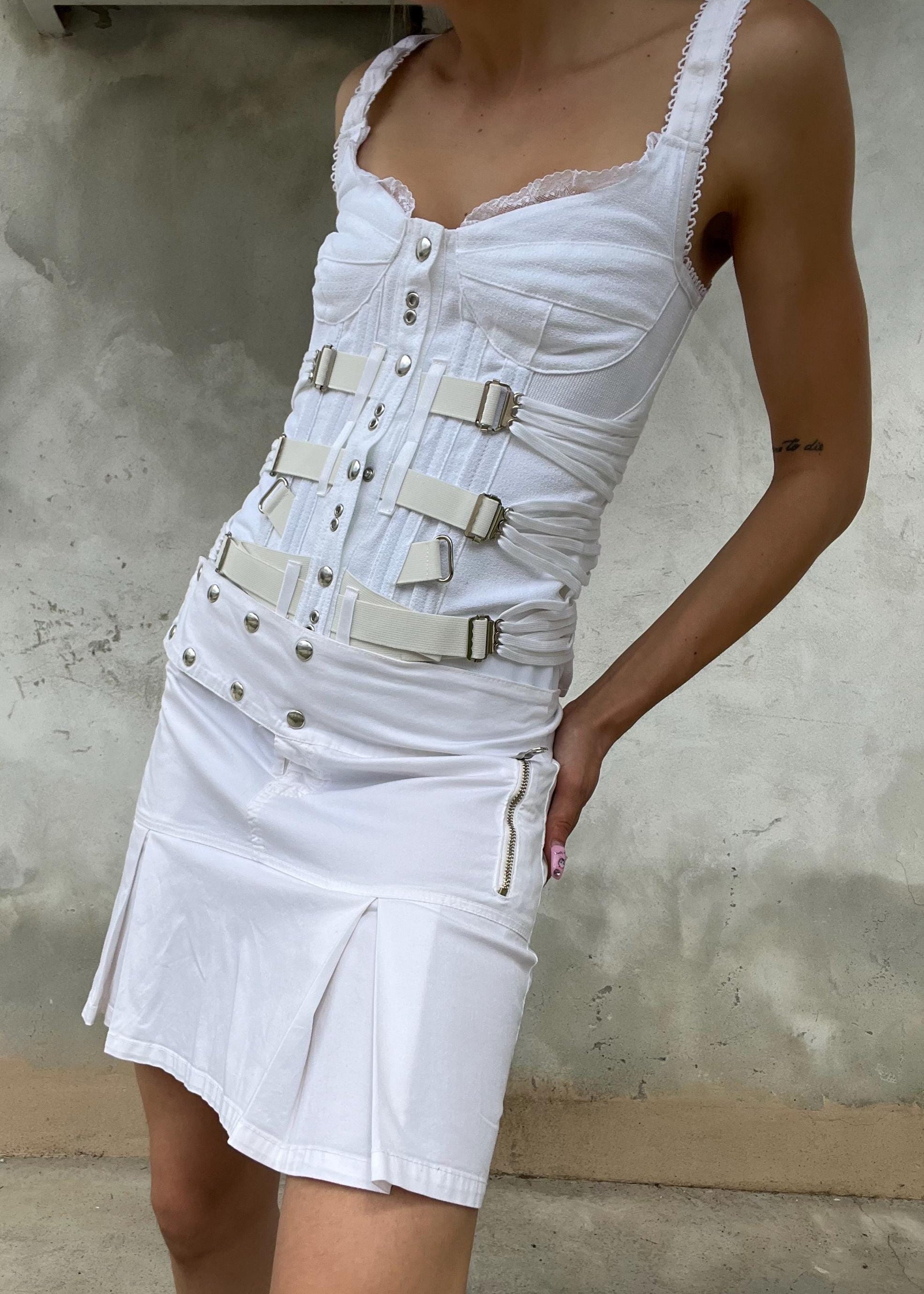 Gonna bianca a pieghe