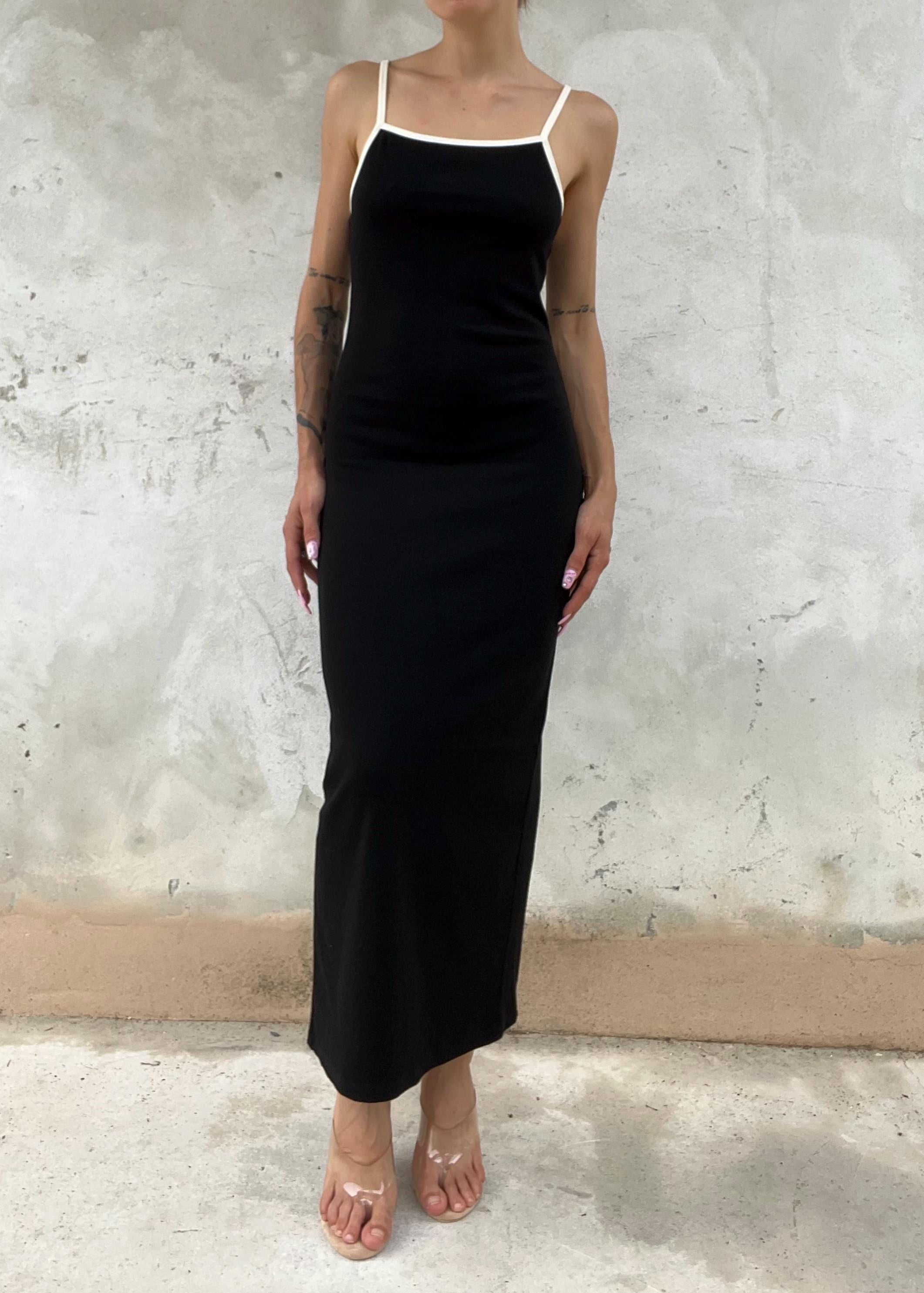 Abito lungo sportivo nero