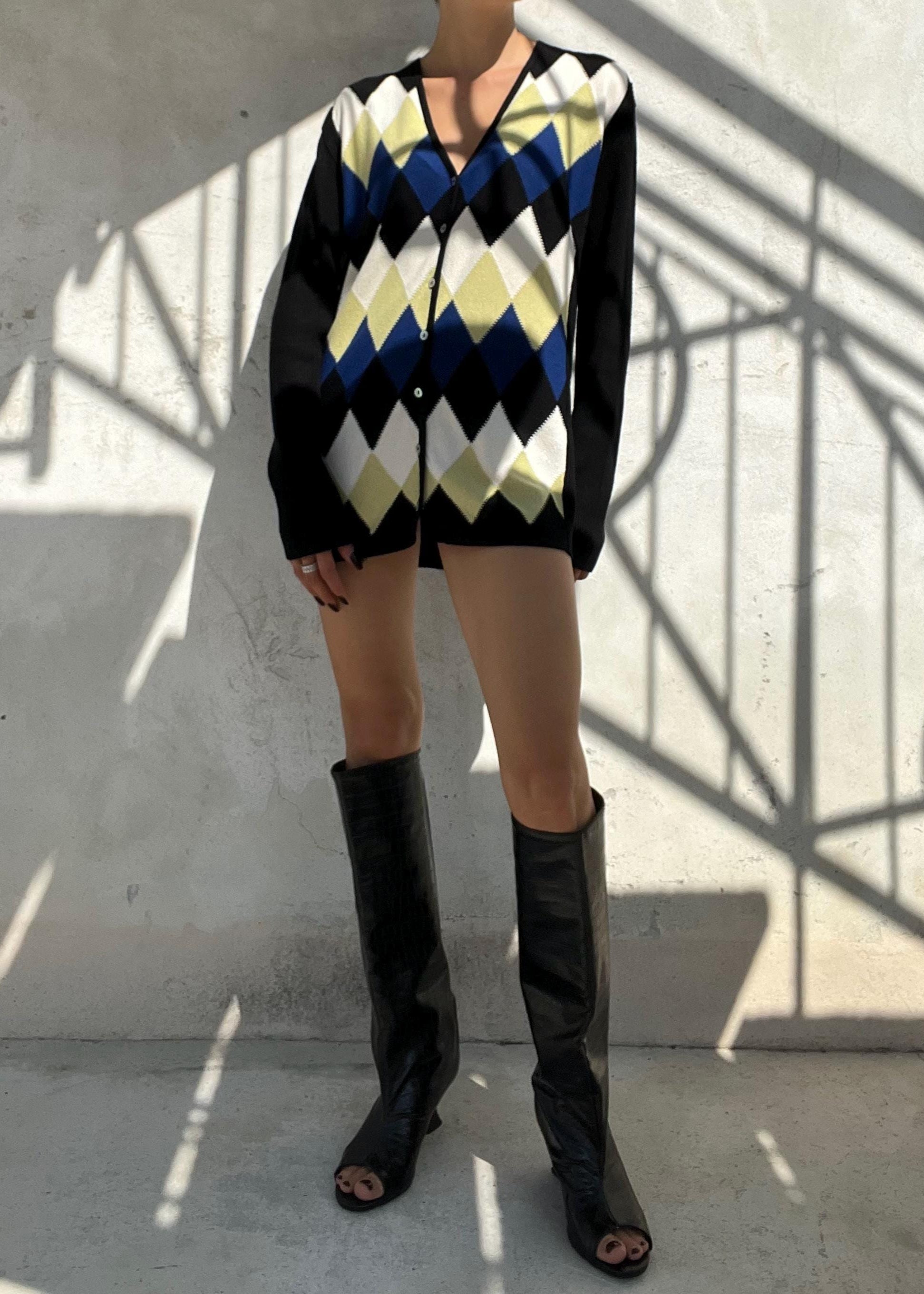 Cardigan con motivo a rombi