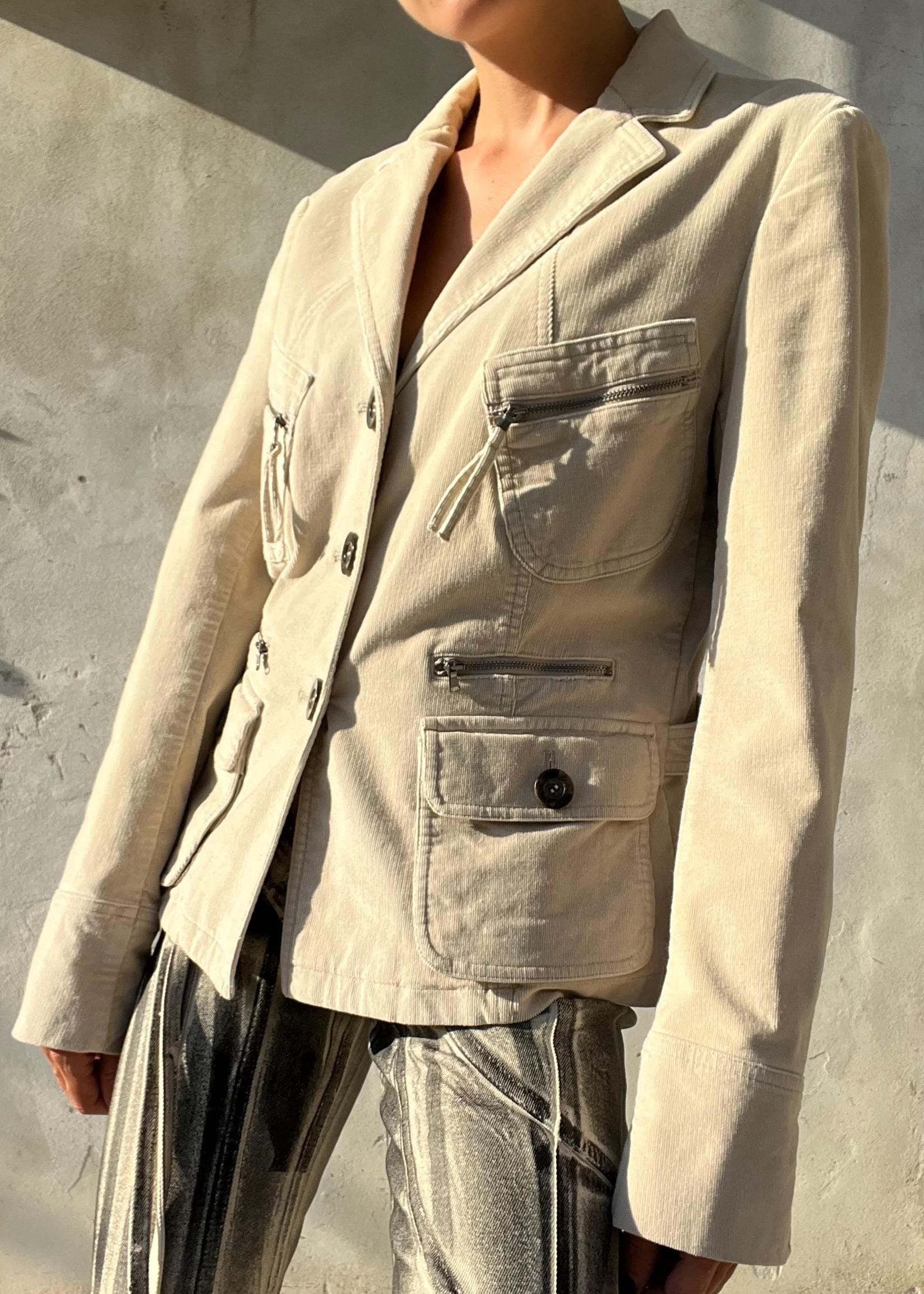 giacca beige vintage in vellutto