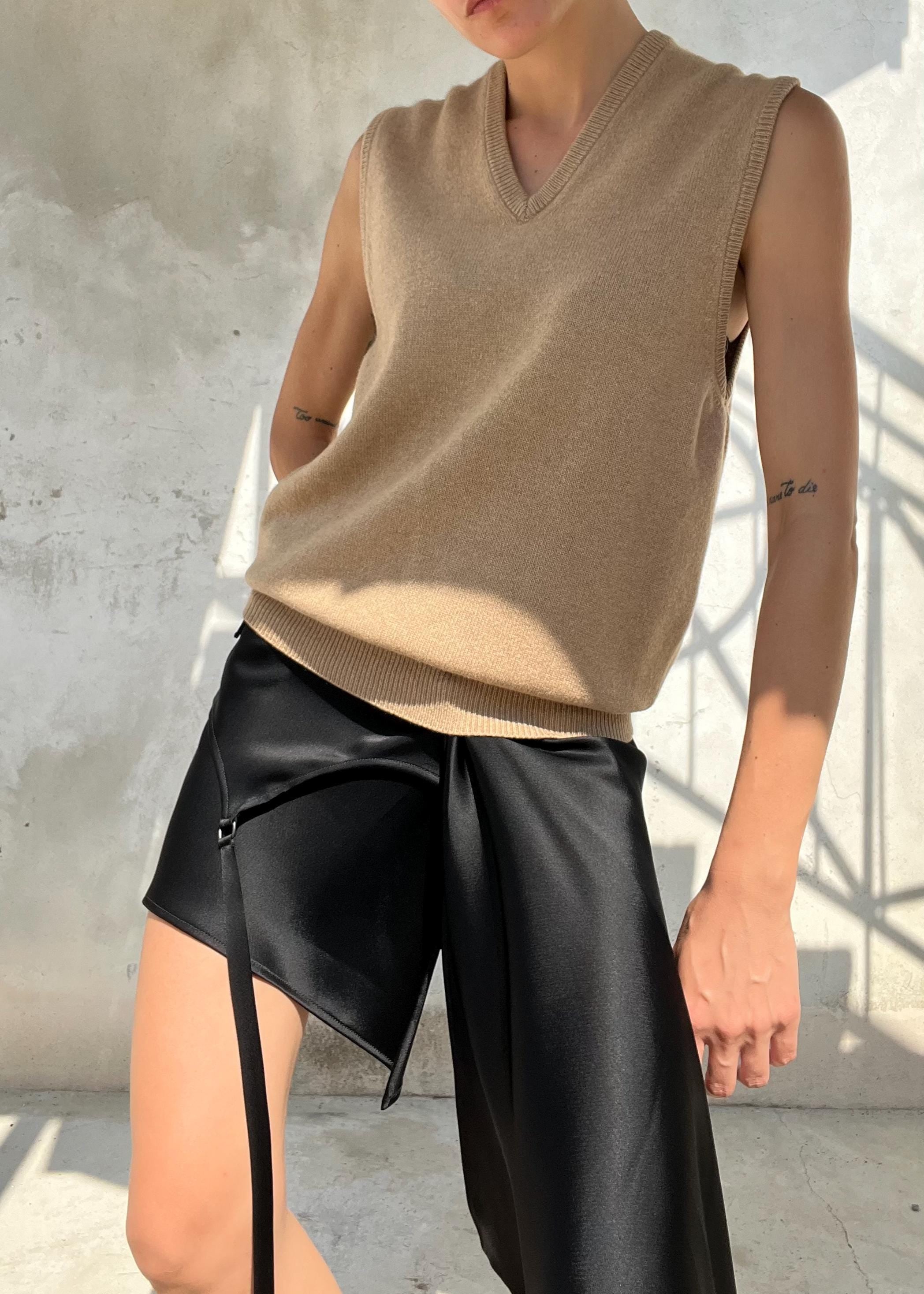 Gilet in cashmere caramello