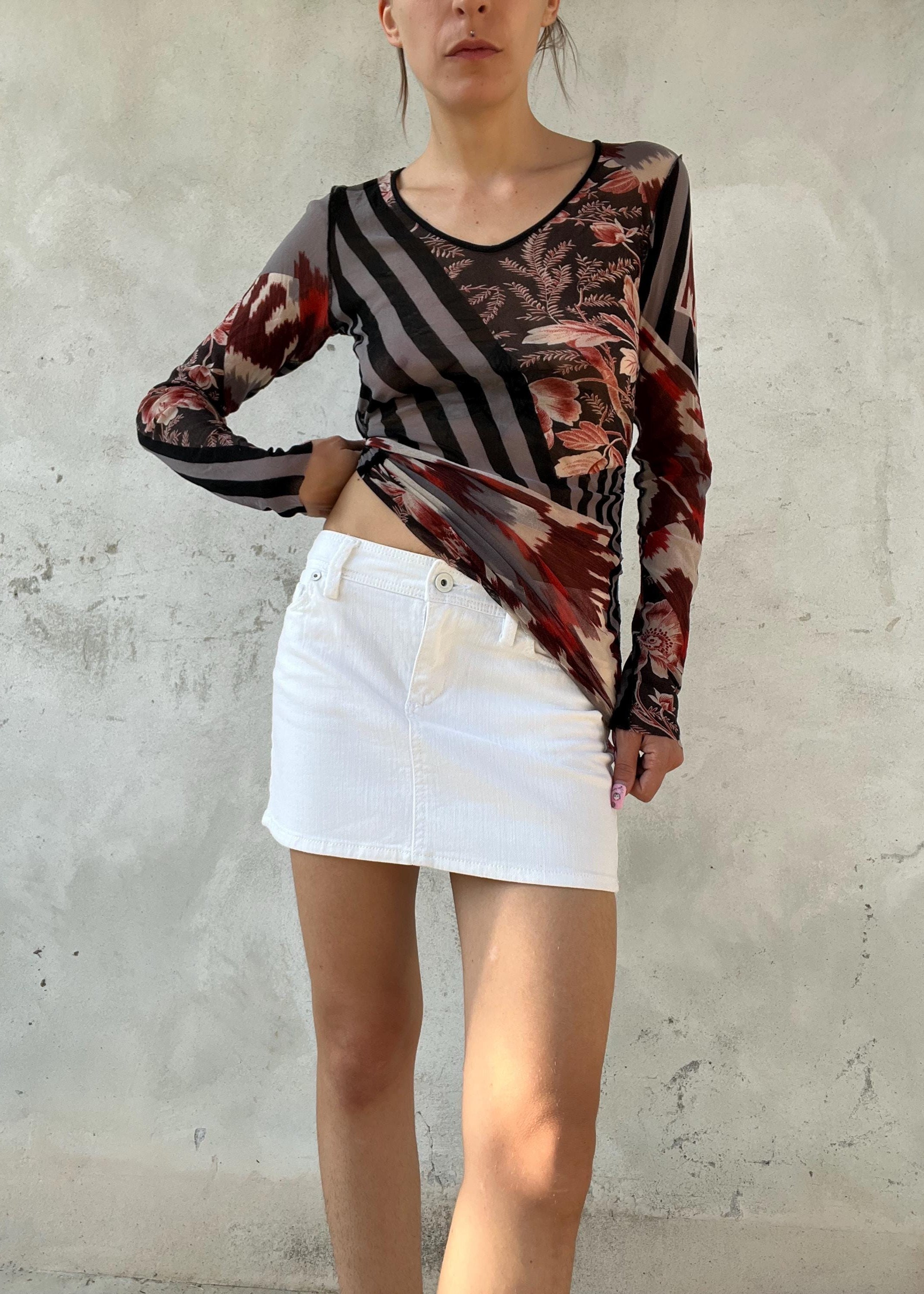 Minigonna vintage bianca anni 2000