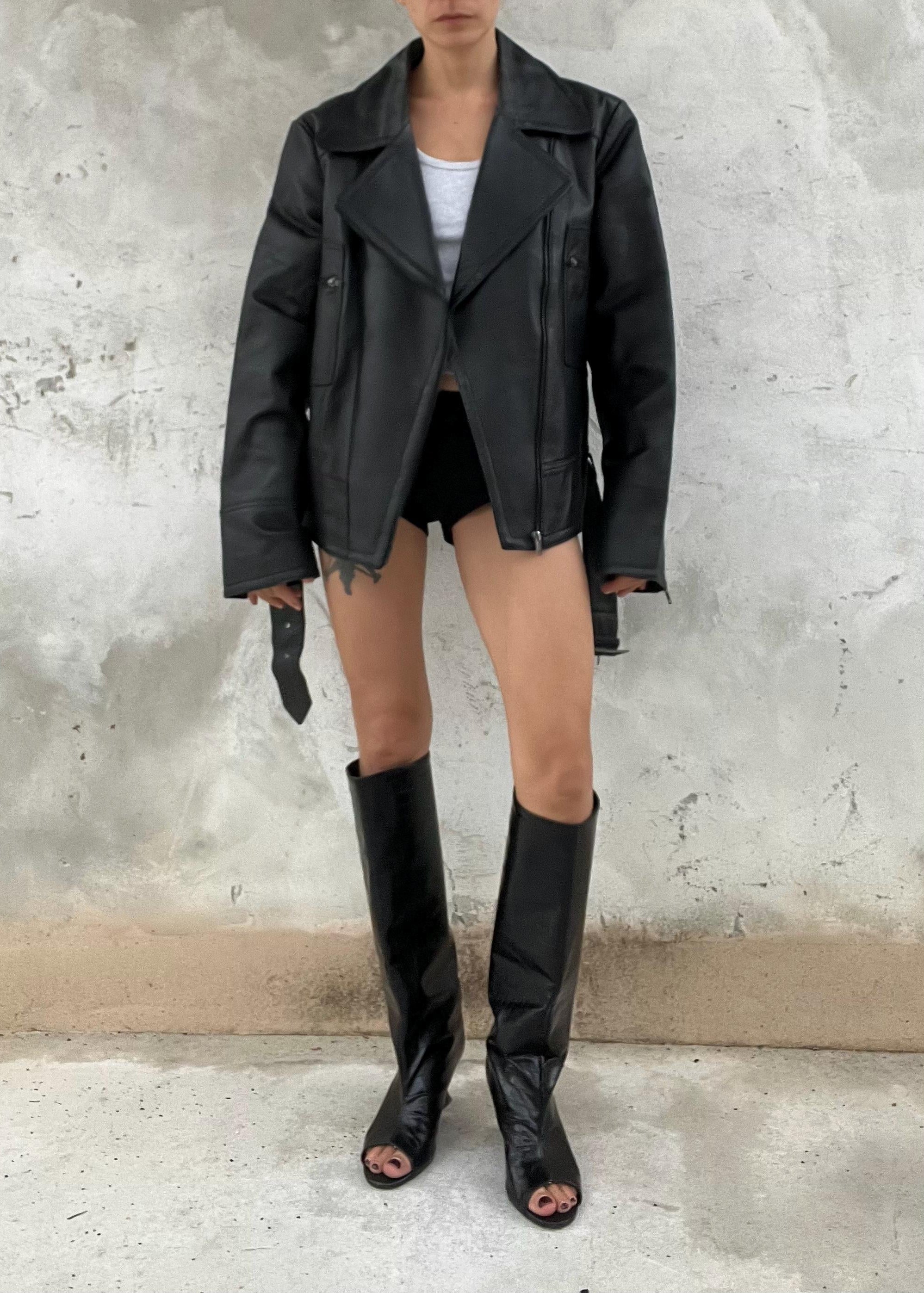 Biker vintage in pelle