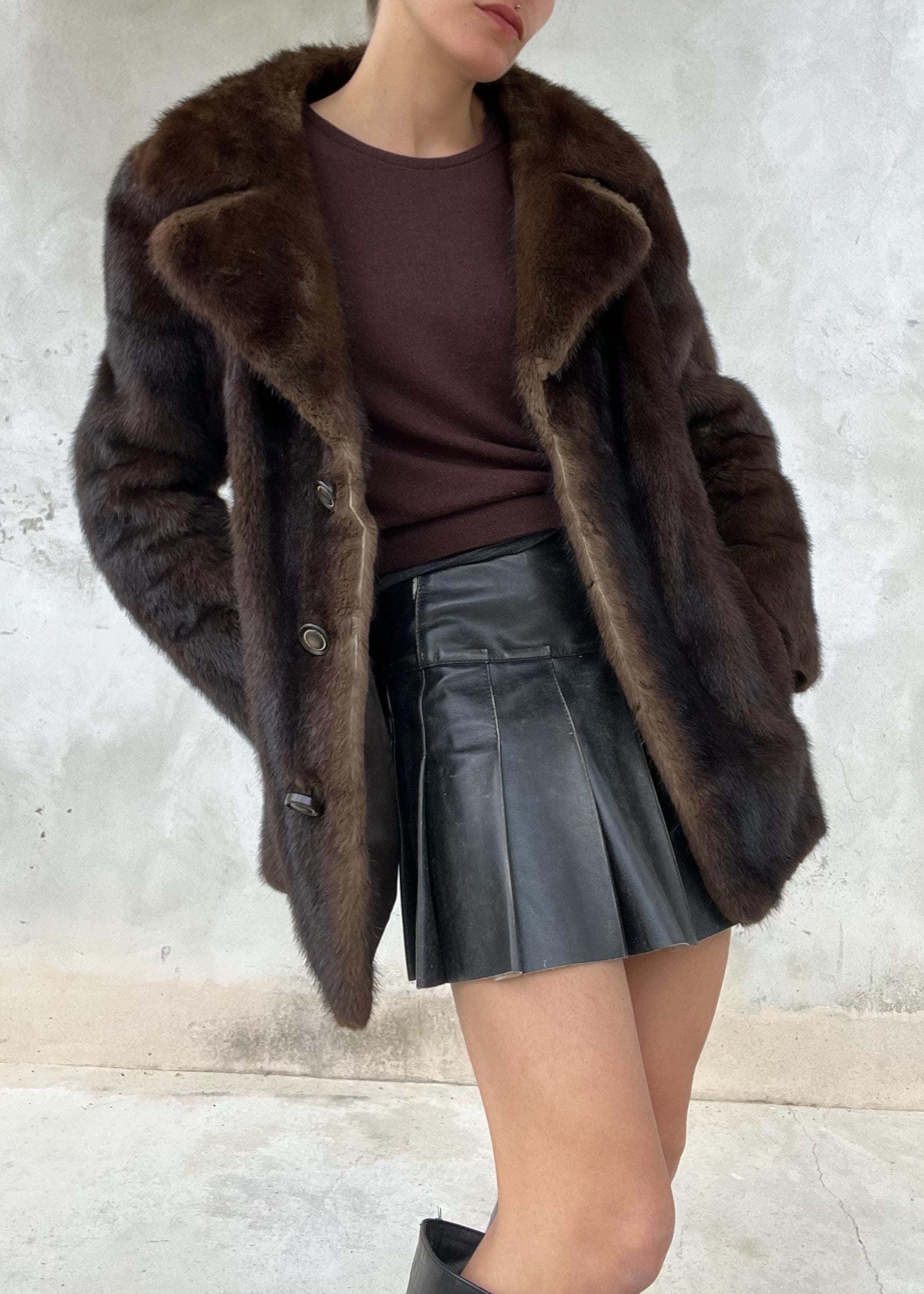 Pelliccia vintage visone marrone