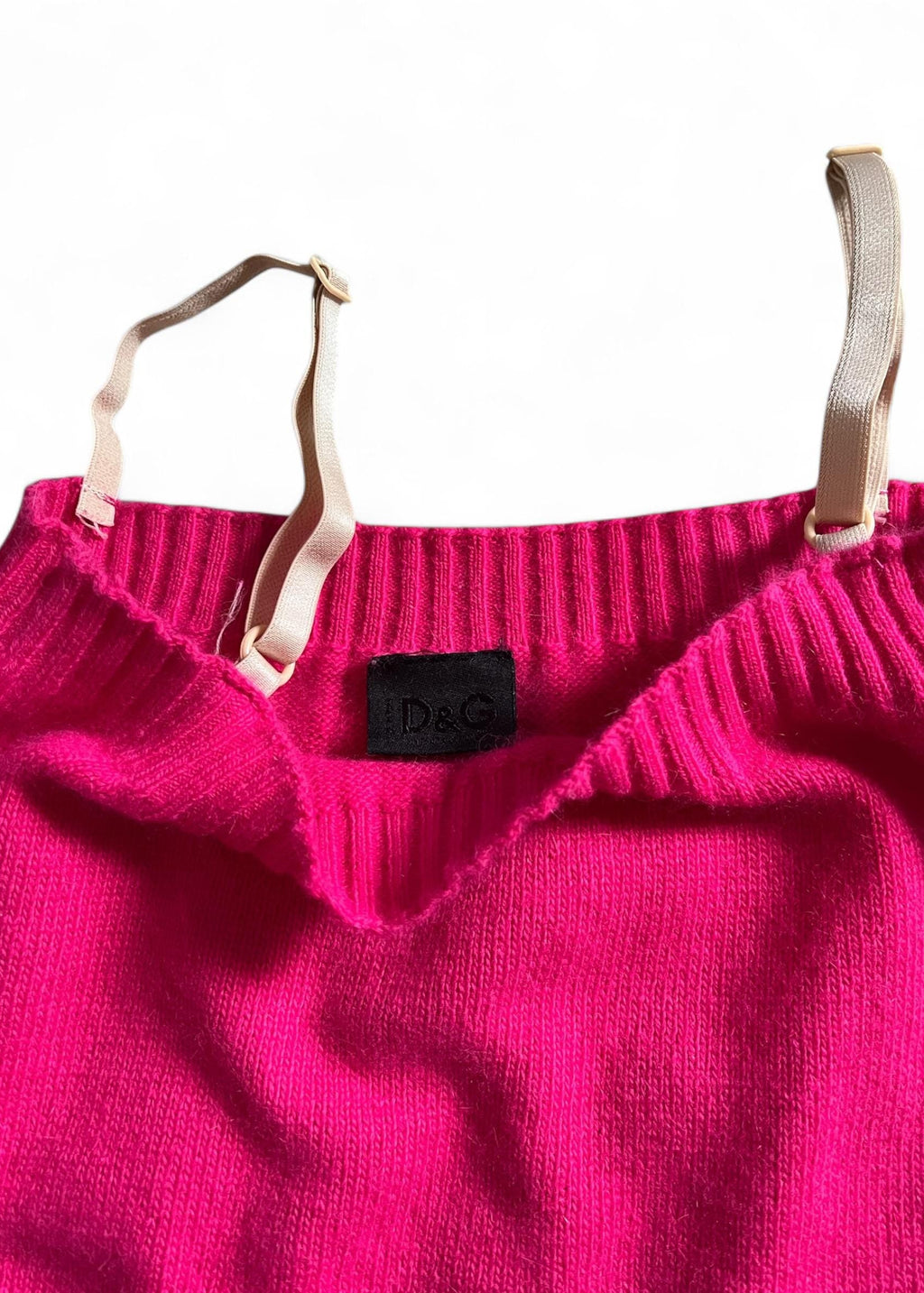 Top lana fucsia con spalline