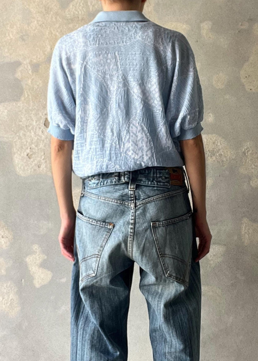 Top maglieria azzurro