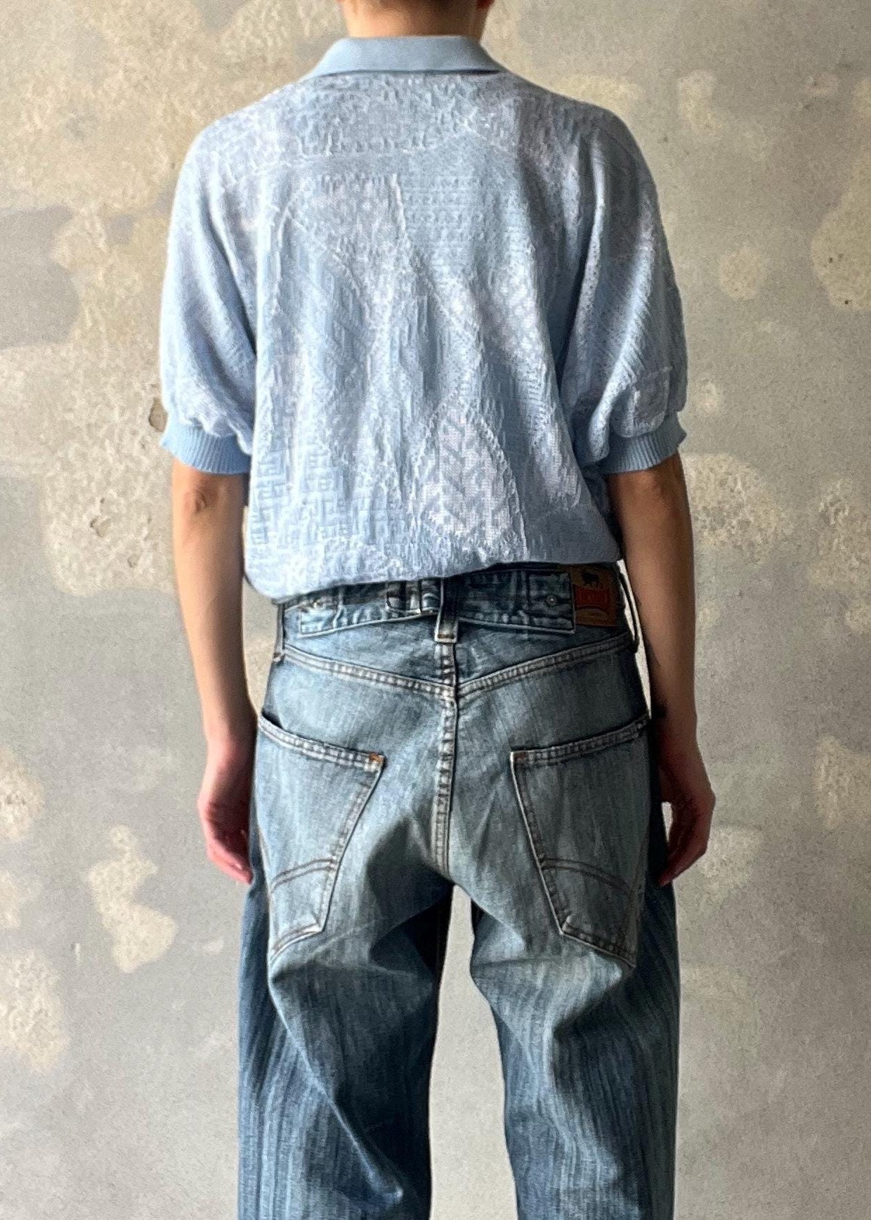 Top maglieria azzurro