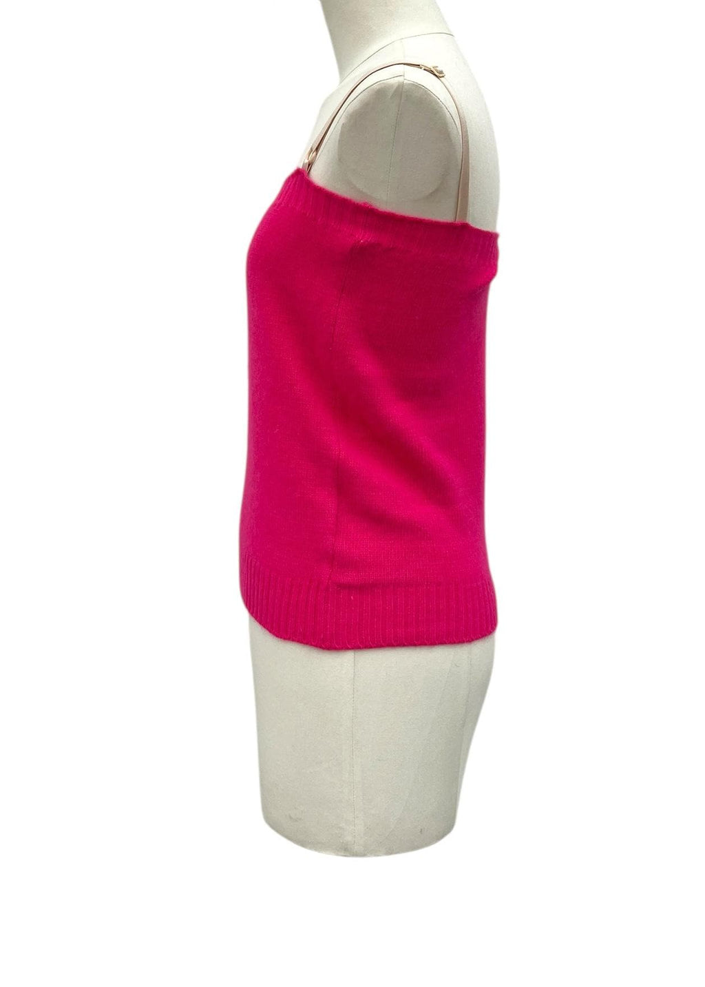 Top lana fucsia con spalline