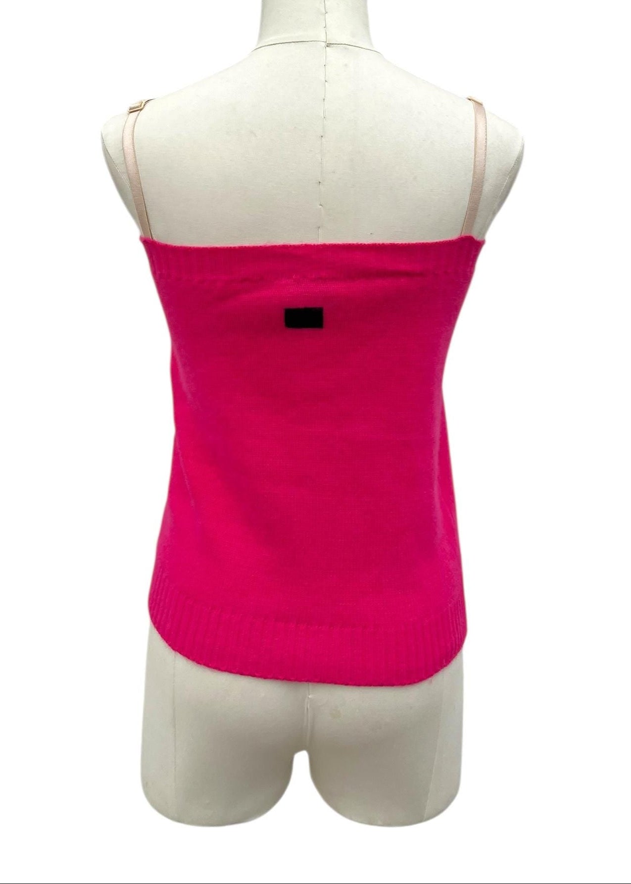 Top lana fucsia con spalline