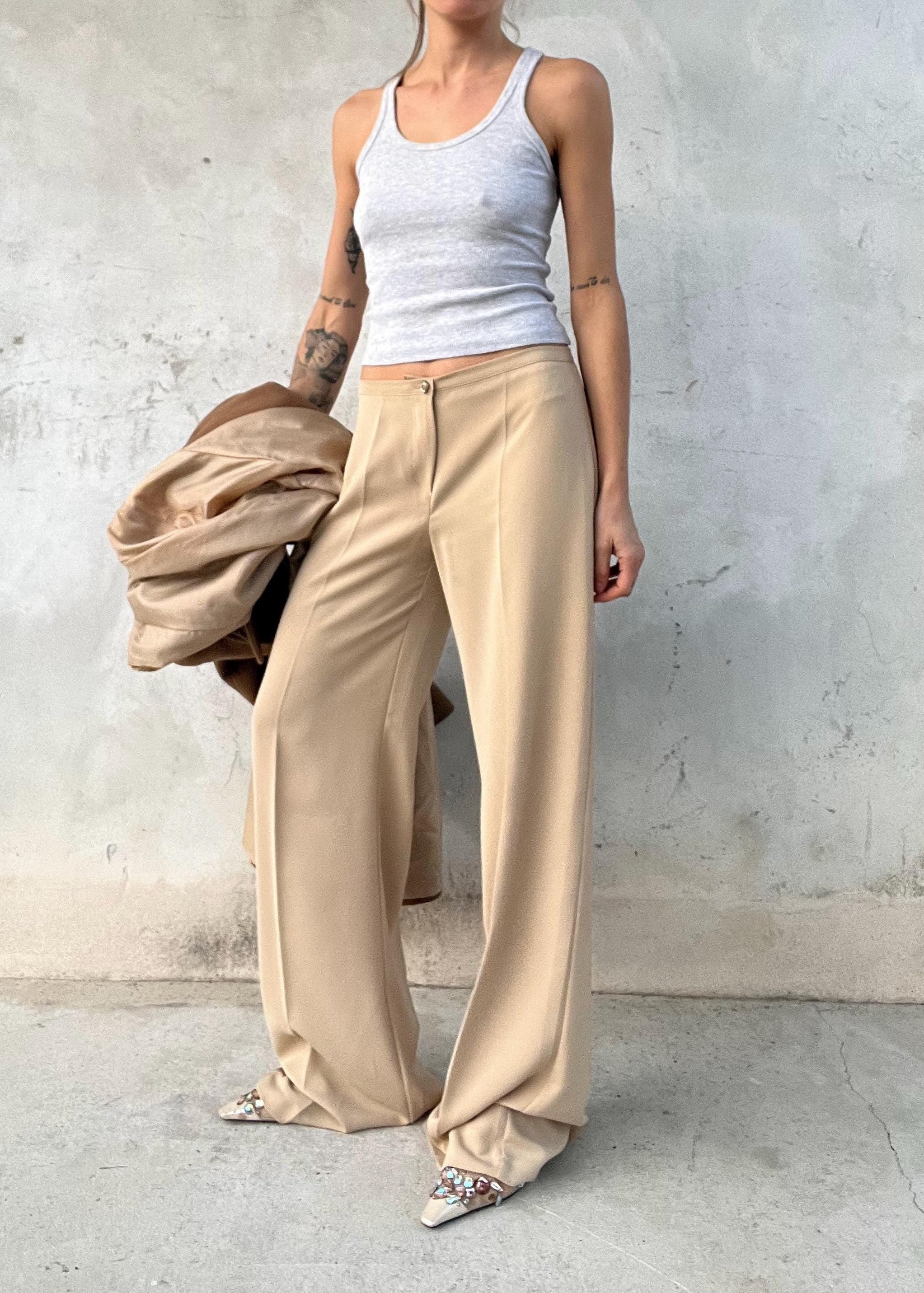 Pantaloni leggeri beige