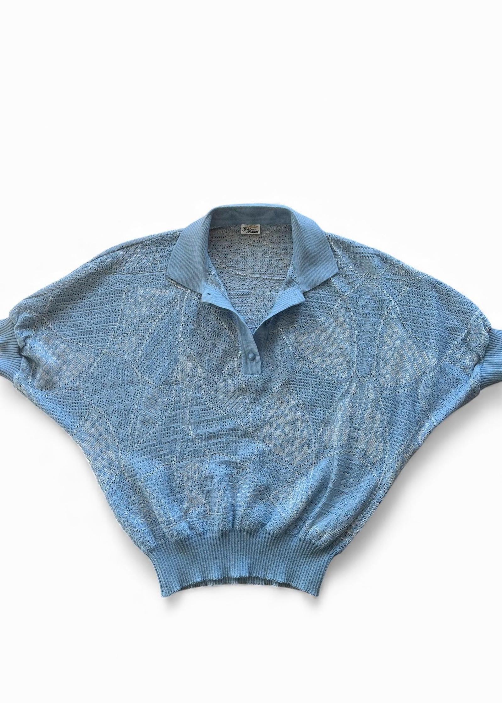 Top maglieria azzurro