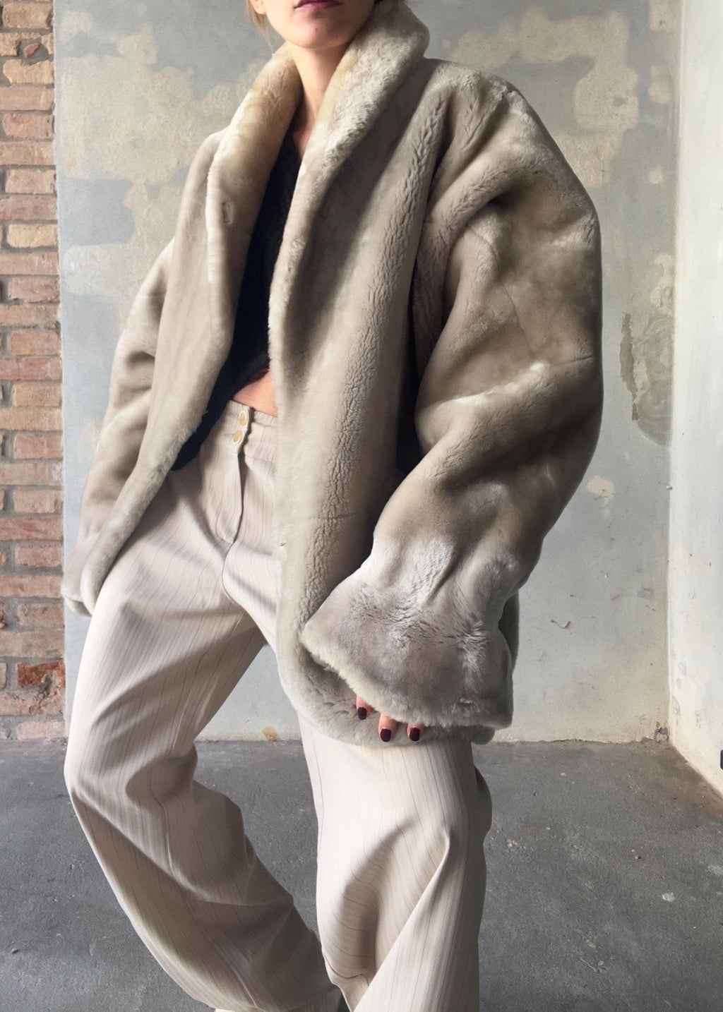 Eco fur color ghiaccio