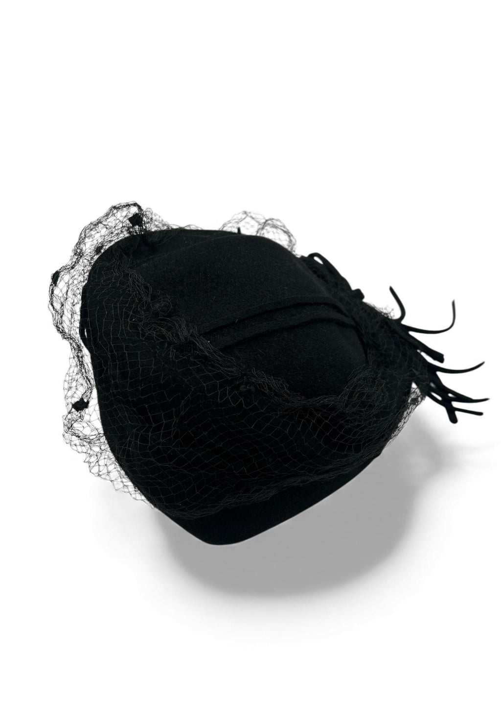 Cappello in lana nero vintage anni '50