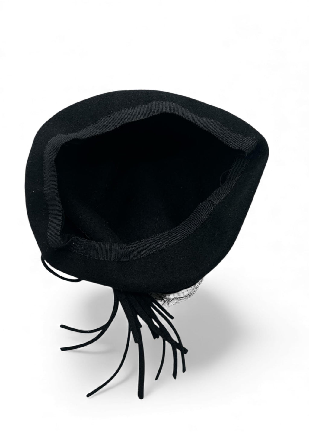 Cappello in lana nero vintage anni '50