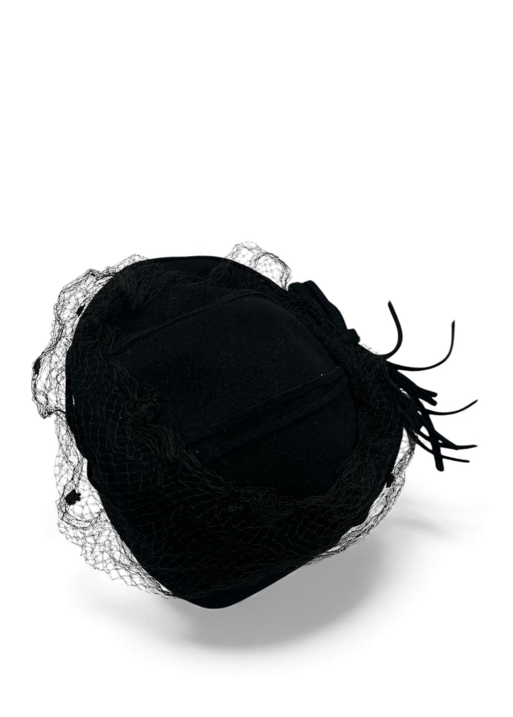 Cappello in lana nero vintage anni '50