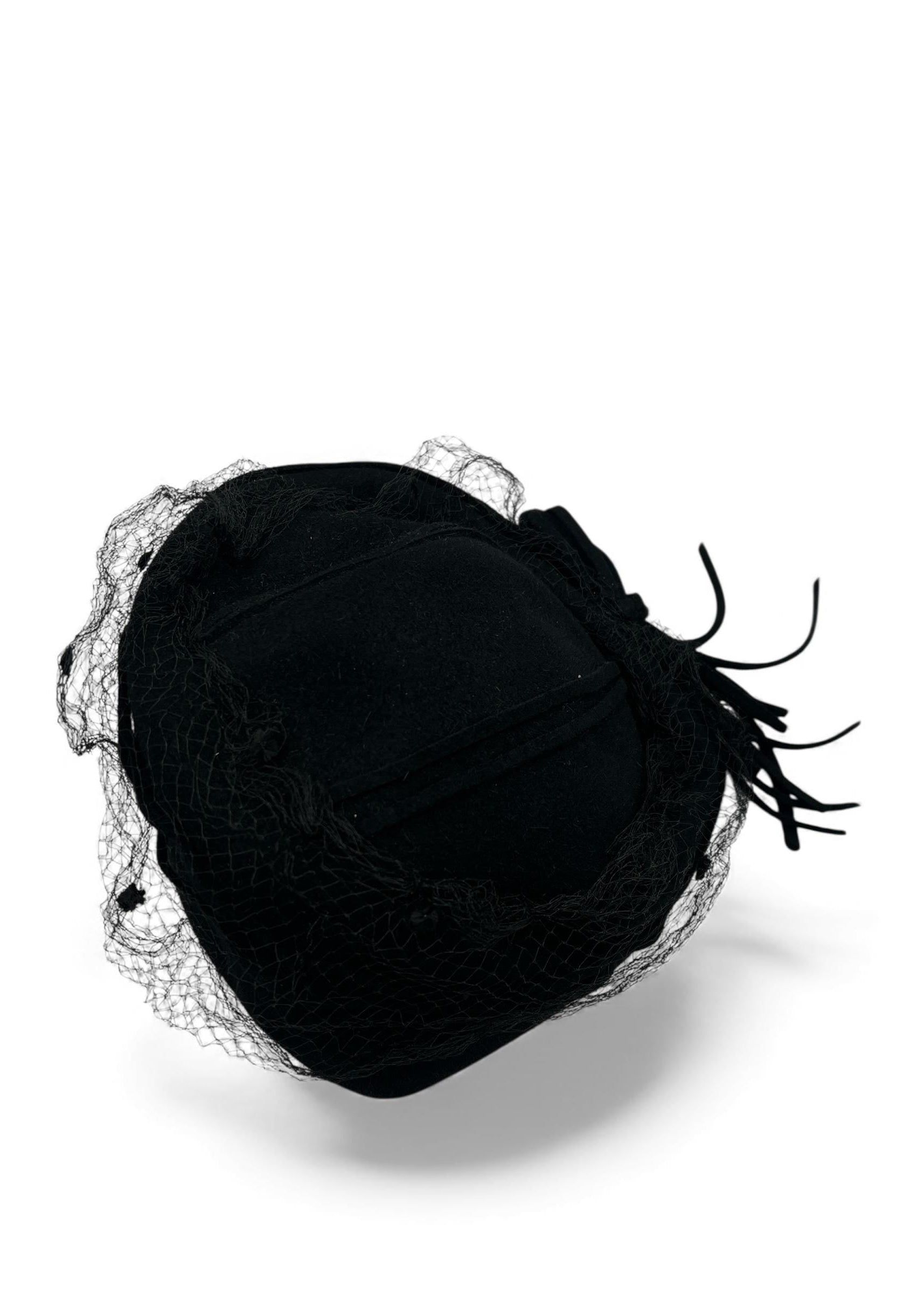 Cappello in lana nero vintage anni '50