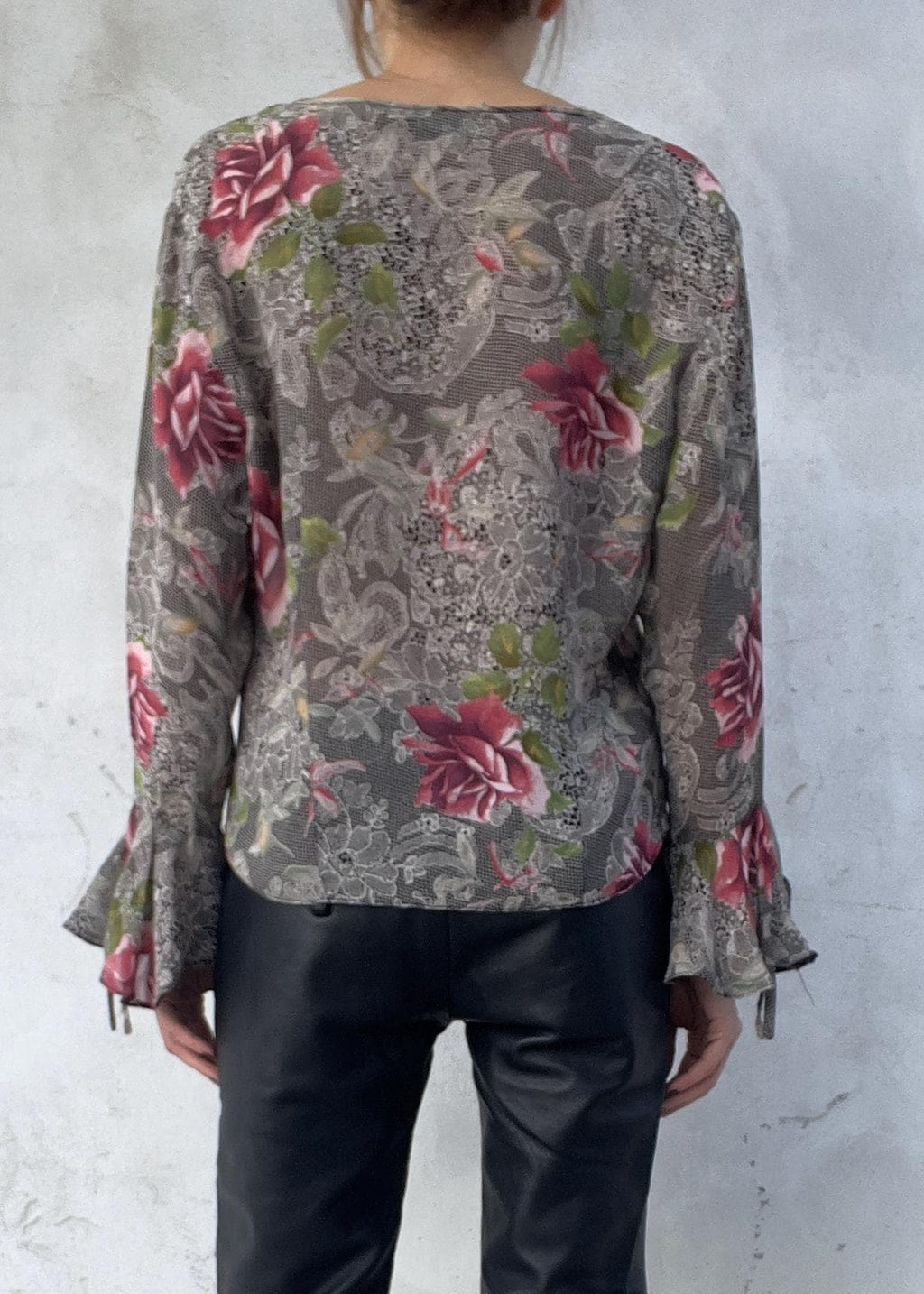 Top vintage stampato rose