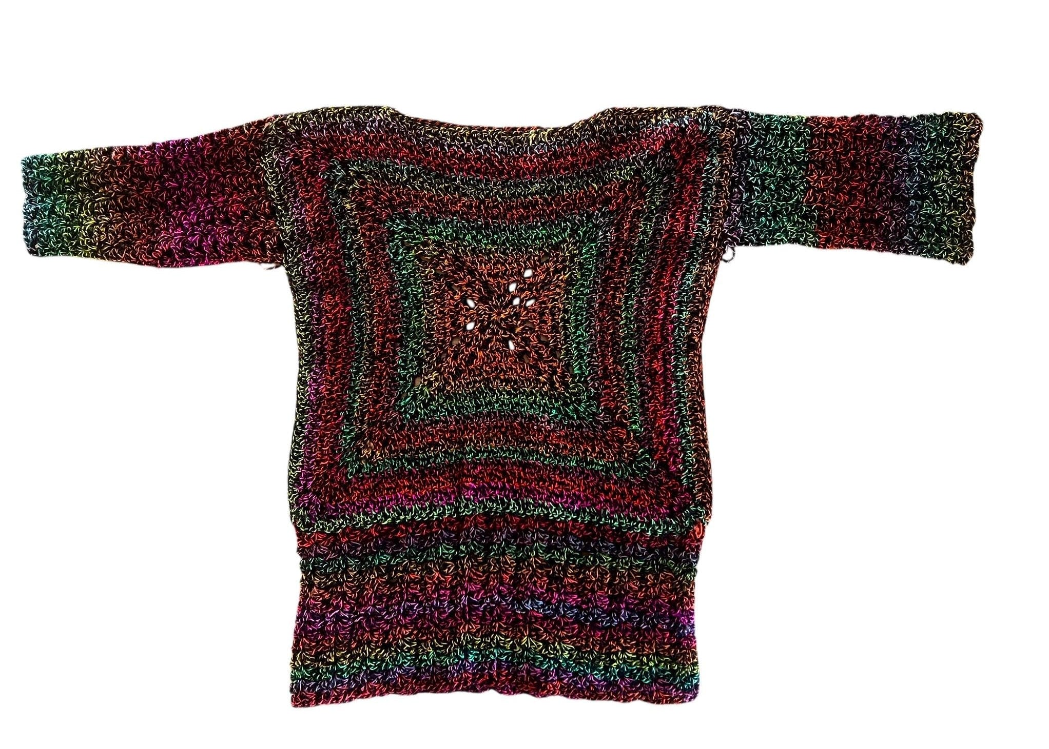 Maglia crochet multicolore