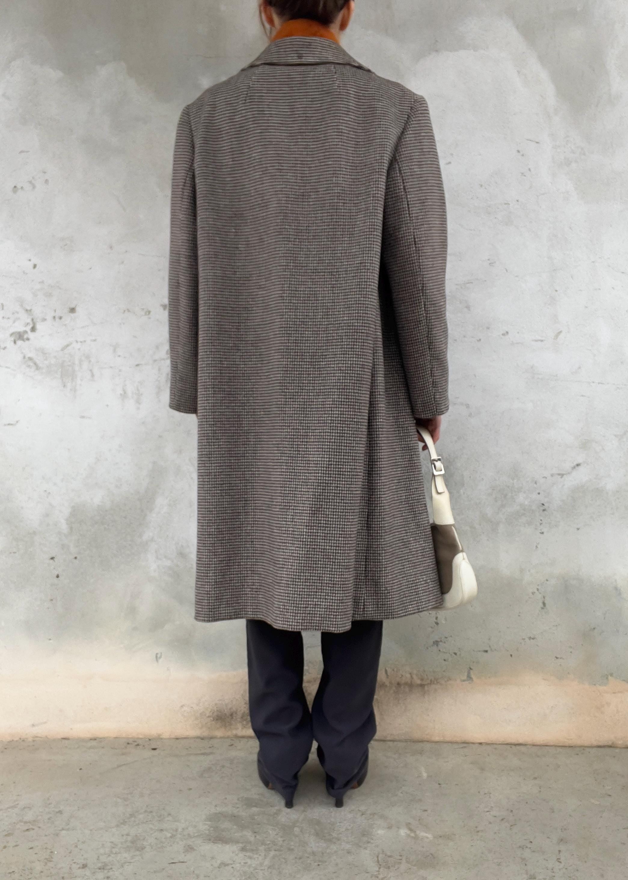 Cappotto invernale pied de pule grigio/marrone